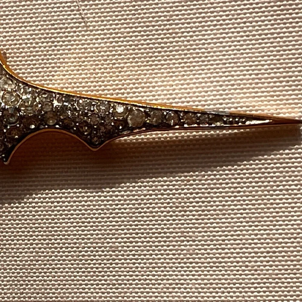 Vintage Jomaz Pavé Rhinestone lightning bolt Supernova Starburst Brooch Pin